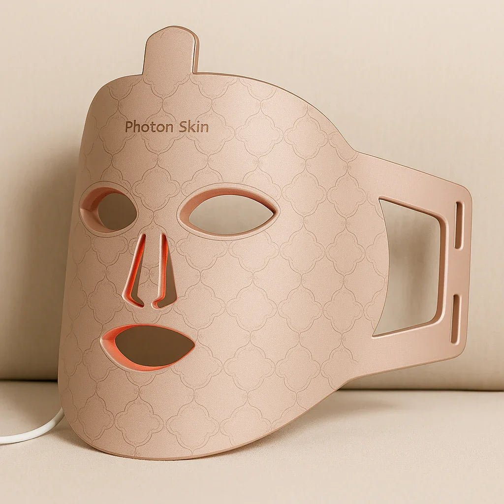 "LUNOVA LUX™ LED-lysterapimaske i feminin rosa utførelse