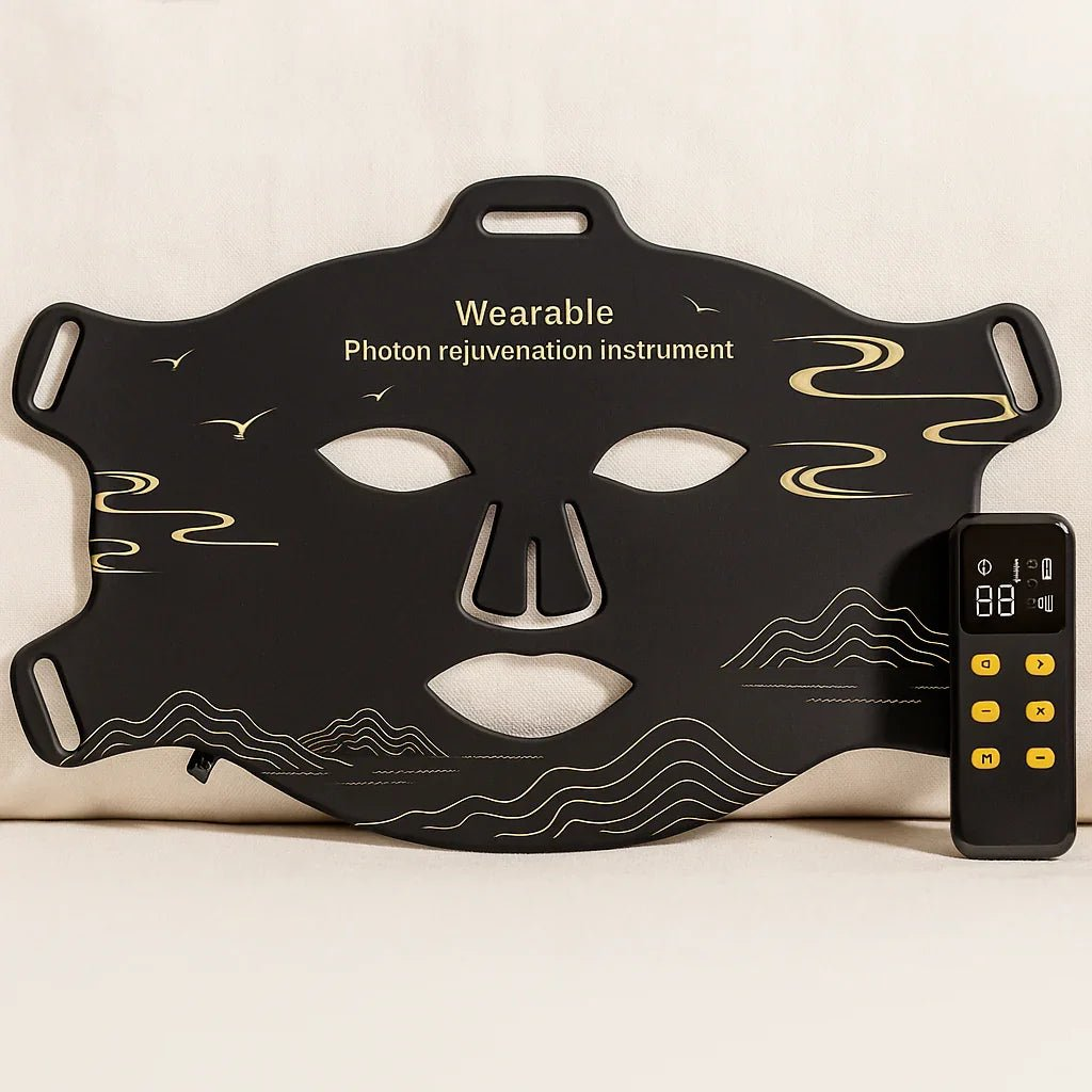 "LUNOVA LUX™ LED-maske i rosa gull med 7 lysfarger for LED-terapi