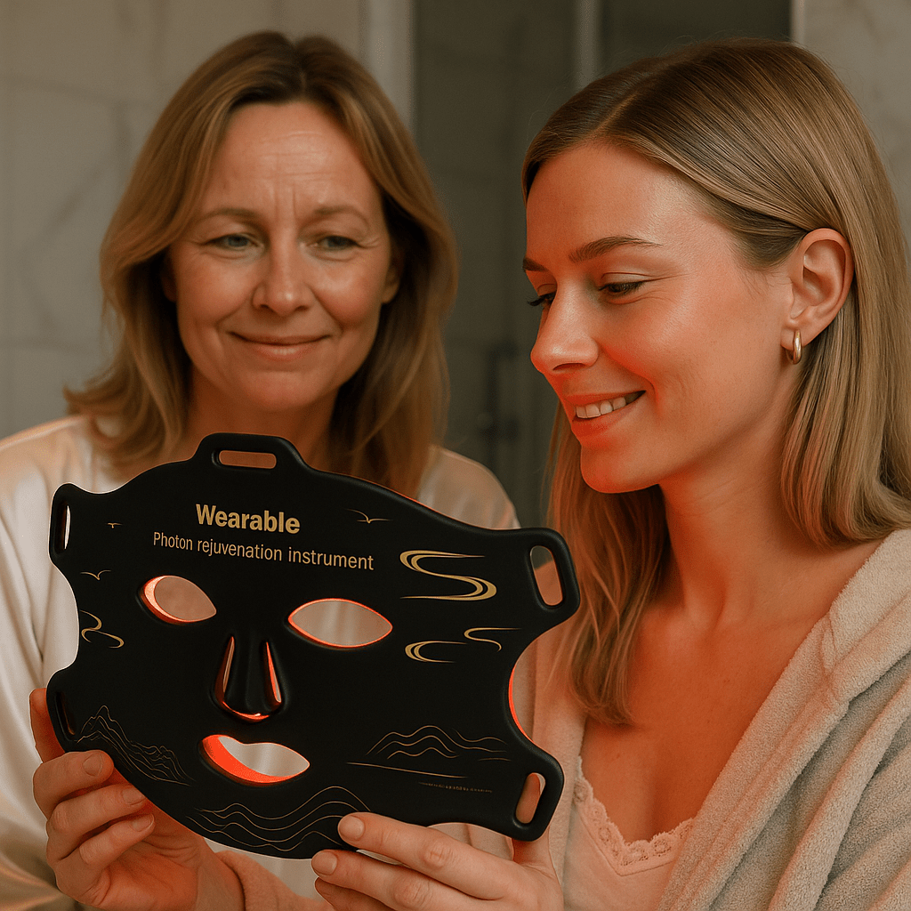 LUNOVA LUX™ – avansert LED-lysterapimaske for ansiktsbehandling, anti-aging og hudfornyelse med fjernkontroll