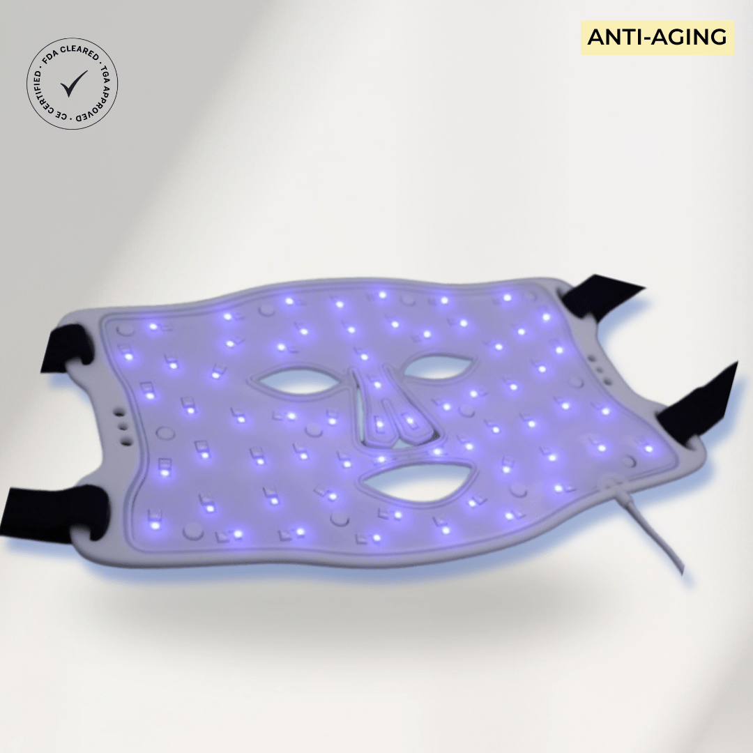 LUNOVA Pro – Rødlysterapi Maske i Silikon med Vibrasjon & Infrarødt Lys - LUNOVA