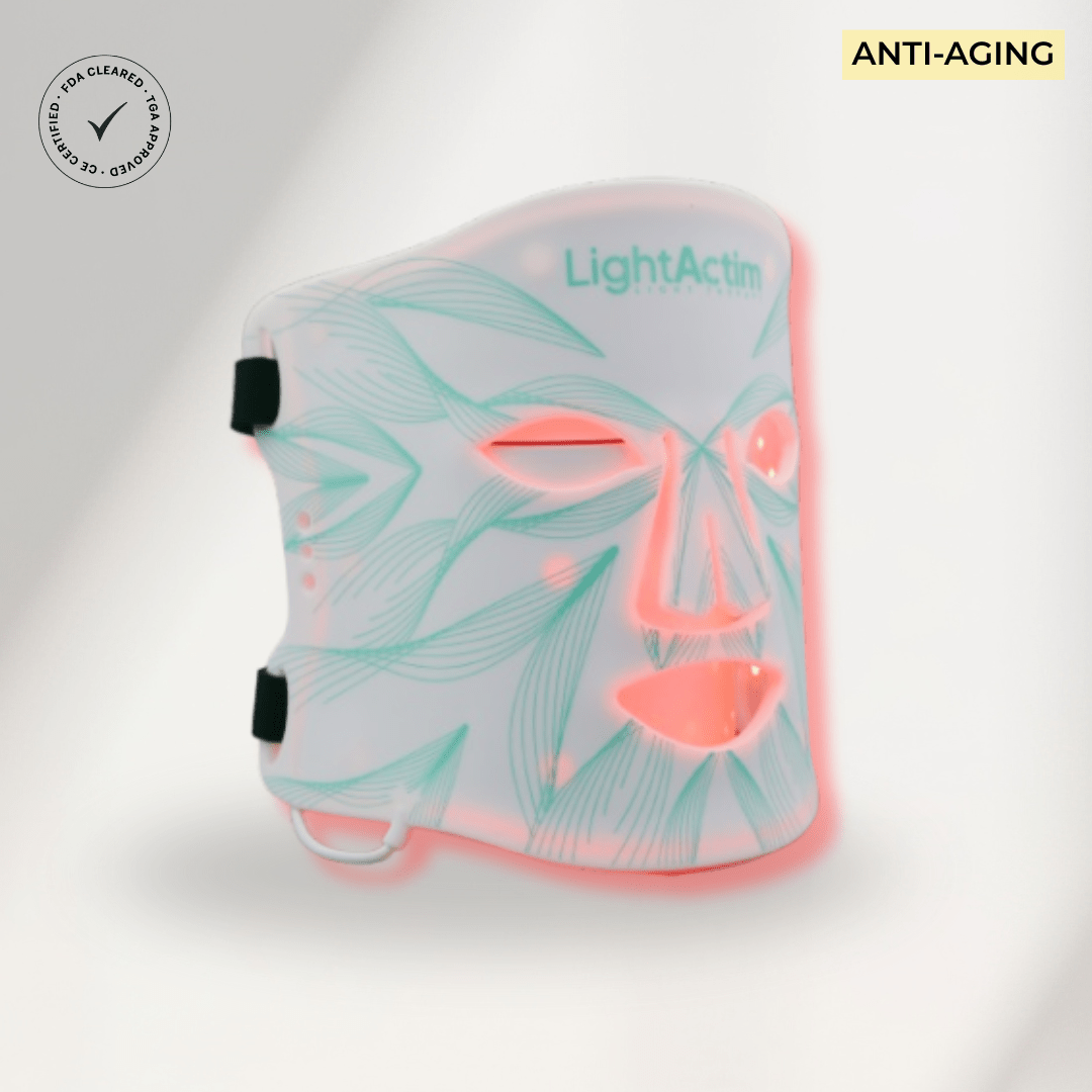 LUNOVA Pro – Rødlysterapi Maske i Silikon med Vibrasjon & Infrarødt Lys - LUNOVA