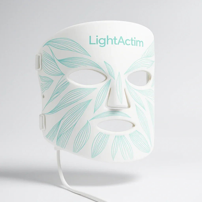 LUNOVA Pro LED silikonmaske med grønt botanisk mønster og kabel, designet for lysterapi og hudfornyelse i premium hudpleie.