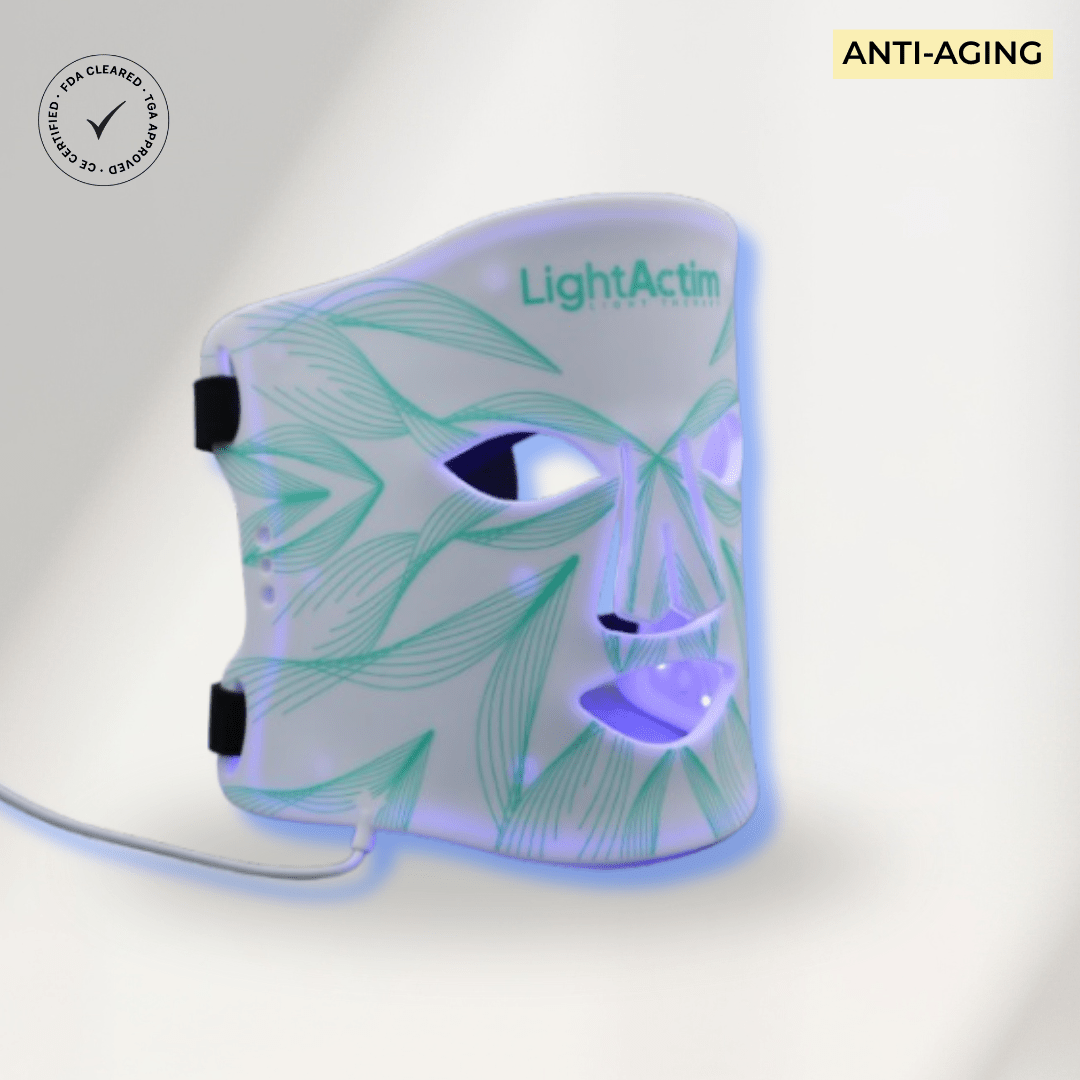 LUNOVA Pro – Rødlysterapi Maske i Silikon med Vibrasjon & Infrarødt Lys - LUNOVA